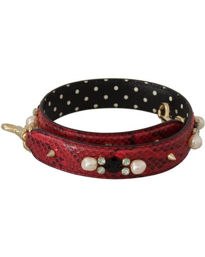 Dolce & Gabbana Elegant Python Leather Shoulder Strap - Red