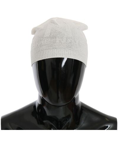 CoSTUME NATIONAL Beanie White Wool Blend Brandedt - Multicolor
