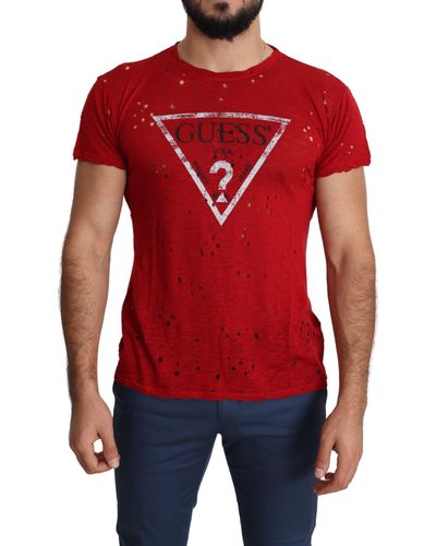 Guess Radiant Cotton Stretch T-Shirt - Red