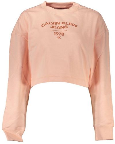 Calvin Klein Chic Fleece Crew Neck Sweatshirt - Pink