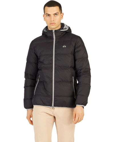 La Martina Elegant High Collar Down Jacket For - Black