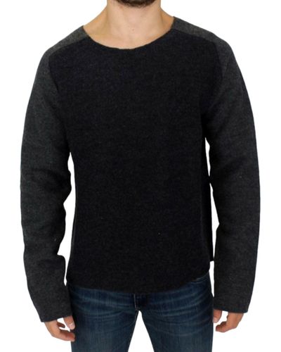 CoSTUME NATIONAL Wool Crewneck Sweater Gray Sig10537 - Blue