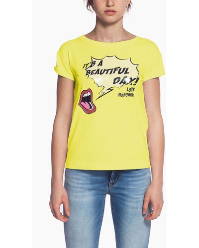 Love Moschino Love Cotton Tops & T-shirt - Yellow