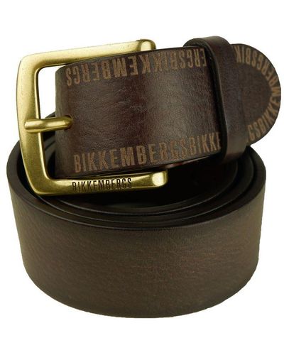 Bikkembergs Elegant Brown Leather Belt - Green