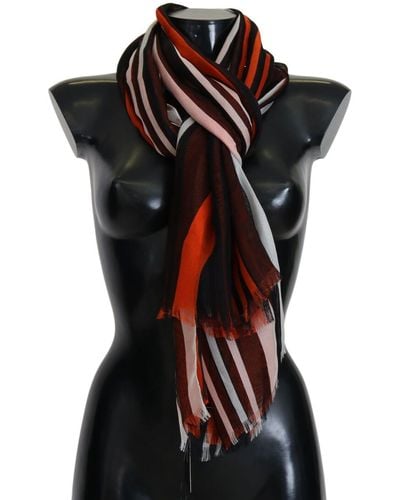 Dolce & Gabbana Elegant Silk Fringed Scarf - Black