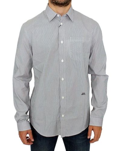 Gianfranco Ferré Striped Cotton Casual Shirt Gray Sig10250