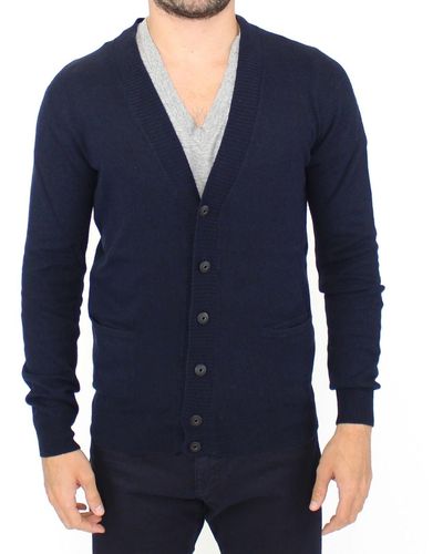 Ermanno Scervino Chic Wool Blend Cardigan Sweater - Blue