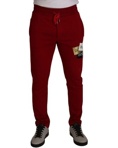 Dolce & Gabbana Elegant Jogging Pants With Drawstring Closure - Red