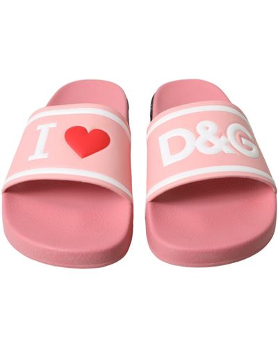 Dolce & Gabbana Chic Calf Leather Slide Flats - Pink