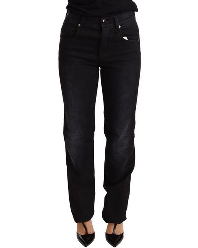 Ermanno Scervino Chic Washed Straight Cut Jeans - Black