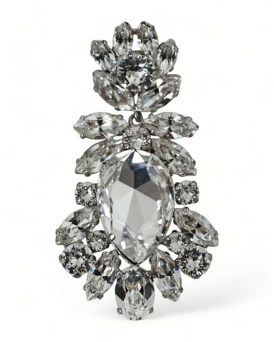 Dolce & Gabbana Large Baroque Crystal Brooch - White