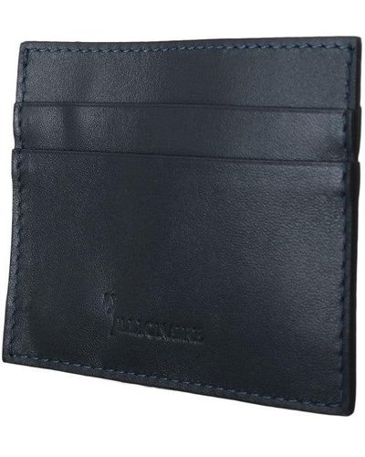 Billionaire Italian Couture Leather Cardholder Wallet Blue Vas1446
