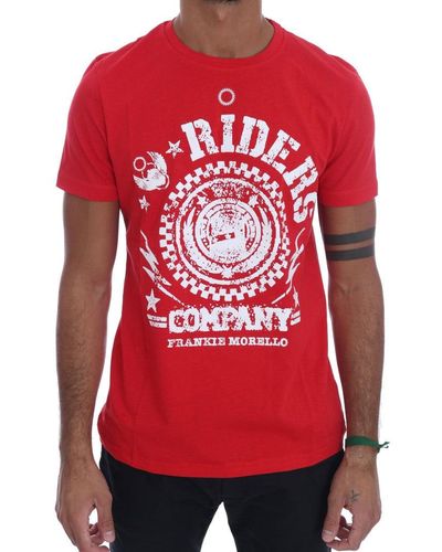 Frankie Morello Riders Crew Neck T-shirt Red Tsh1263