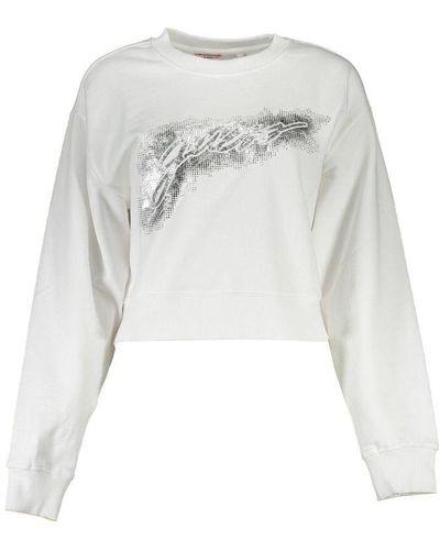 Guess White Cotton Sweater