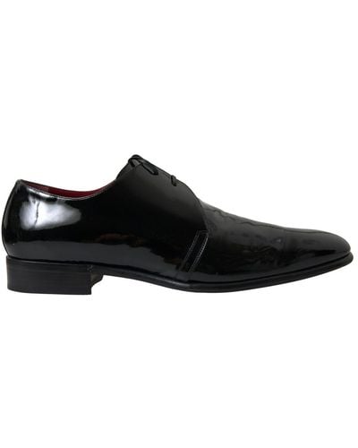 Dolce & Gabbana Elegant Patent Leather Formal Shoes - Black