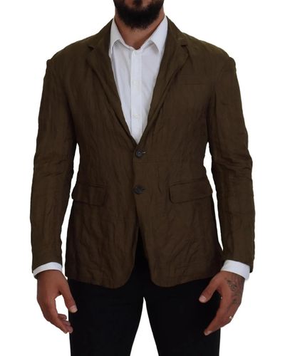 DSquared² Dsqua2 Single Breasted Men Coat Blazer Jacket - Brown