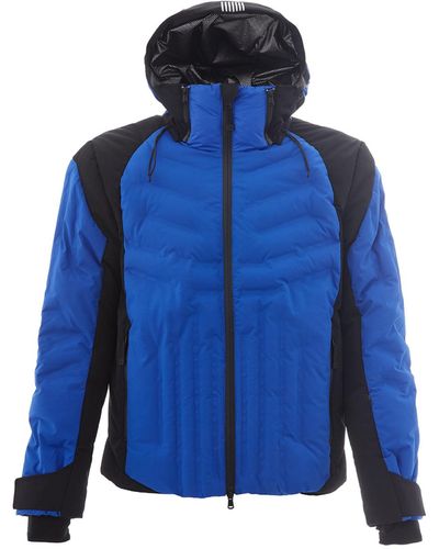 EA7 Quilted Bicolor Technical Jacket - Blue
