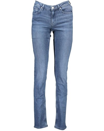 GANT Chic Faded Button-Zip Jeans - Blue