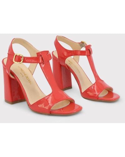 Made in Italia Shoes Brown Sandals Leather - Red