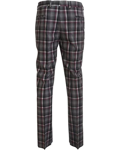 Bencivenga Checkered Couture Chino Pants For - Black