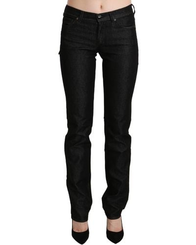 Ermanno Scervino Chic Mid Waist Skinny Jeans - Black