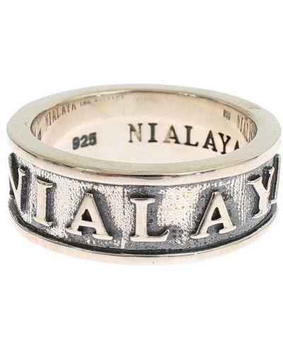 Nialaya Elegant Sterling Statement Ring - White