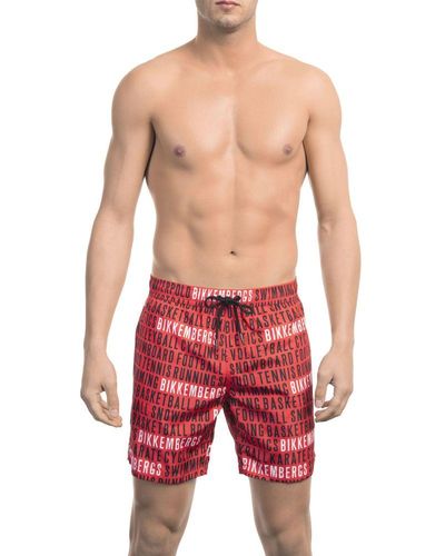 Bikkembergs R E D Beachwear Swimwear - Red