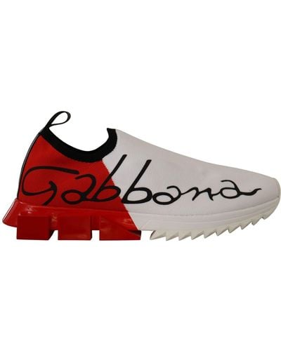 Dolce & Gabbana Nappa Calfskin Portofino Sneakers With Dg Mania Print - Multicolor