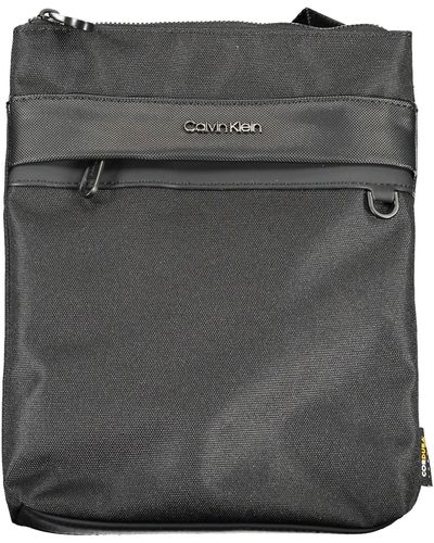 Calvin Klein Sleek Shoulder Bag With Contrasting Details - Gray