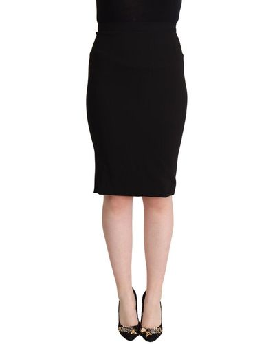 Dolce & Gabbana Chic High Waist Pencil Skirt - Black