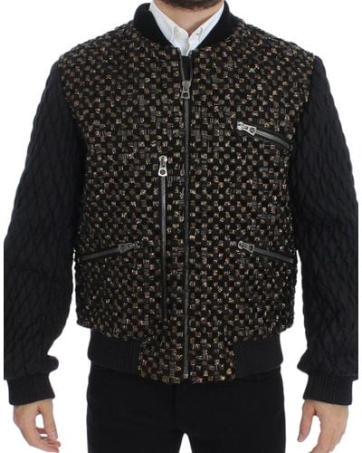 Dolce & Gabbana Elegant Sequined Designer Jacket - Black
