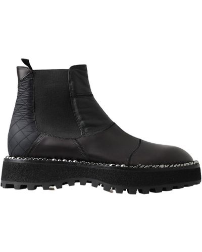 Dolce & Gabbana Black Leather Slip On Stretch Boots