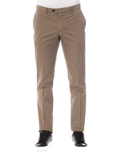 Trussardi Brown Cotton Jeans & Pant - Natural