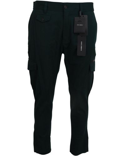 Dolce & Gabbana Green Cargo Cotton Stretch Jeans Pant - Black