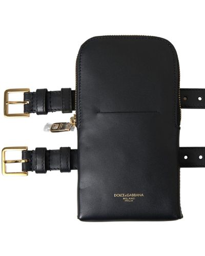 Dolce & Gabbana Elegant Leather Wristlet Clutch - Black