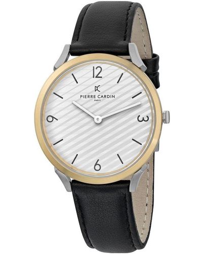 Pierre Cardin Quartz Leather Strap Watches - Metallic