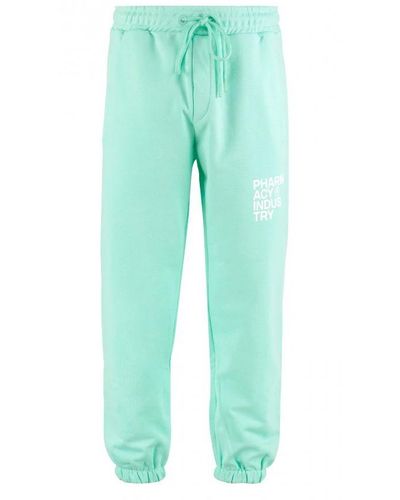 Pharmacy Industry Emerald Cotton Pants With Logo Detail - Green