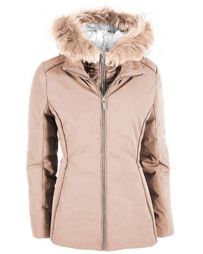 Yes-Zee Chic Down Jacket With Fur Hood - Natural