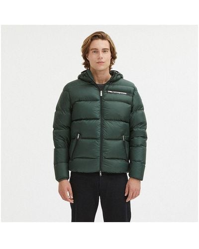 Centogrammi Sleek Dark Hooded Winter Jacket - Green