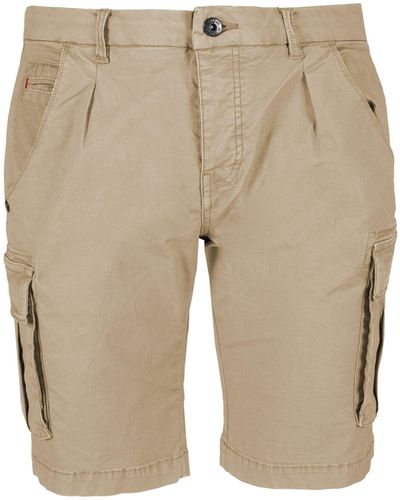 Yes-Zee Cargo Bermuda Shorts With Stretch Comfort - Natural
