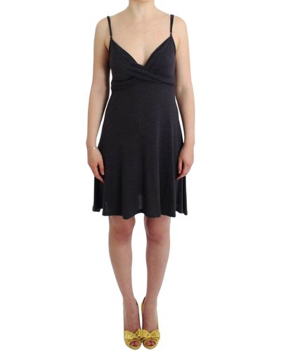 CoSTUME NATIONAL Gray Knitted A-line Dress - Black