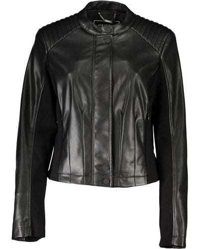 Guess Chic Contrast Detail Long Sleeve Jacket - Black