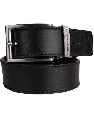 Harmont & Blaine Leather Di Calfskin Belt - Black