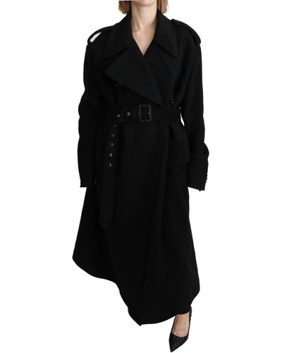 Dolce & Gabbana Dolce Gabbana Virgin Wool Black Blazer Trenchcoat Jacket