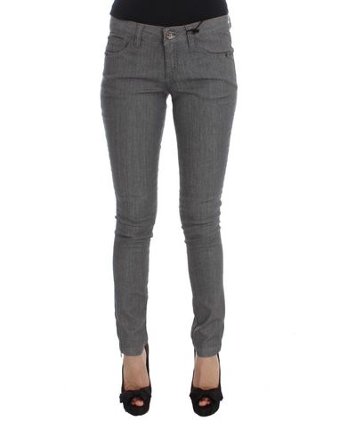 CoSTUME NATIONAL Cotton Blend Slim Fit Jeans Gray Sig30113