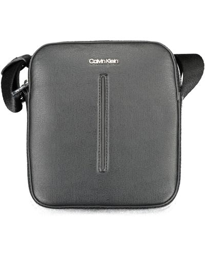 Calvin Klein Elegant Shoulder Bag With Logo Detail - Gray