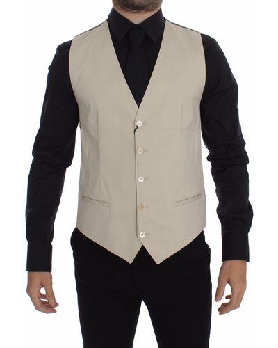 Dolce & Gabbana Elegant Cotton Blend Dress Vest - Black