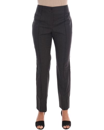 Dolce & Gabbana Wool Stretch Slim Dress Pants - Gray