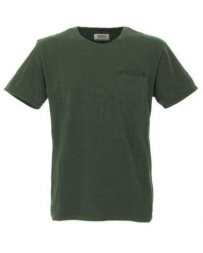 Fred Mello Vintage Crew Neck Tee With Chest Pocket - Green