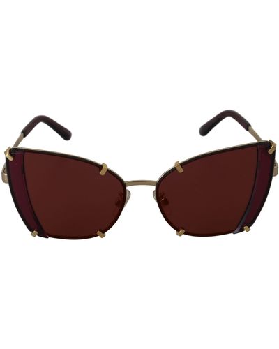 Dolce & Gabbana Dg2214 Violet Cat Eye Mirrored Eyewear Sunglasses - Metallic